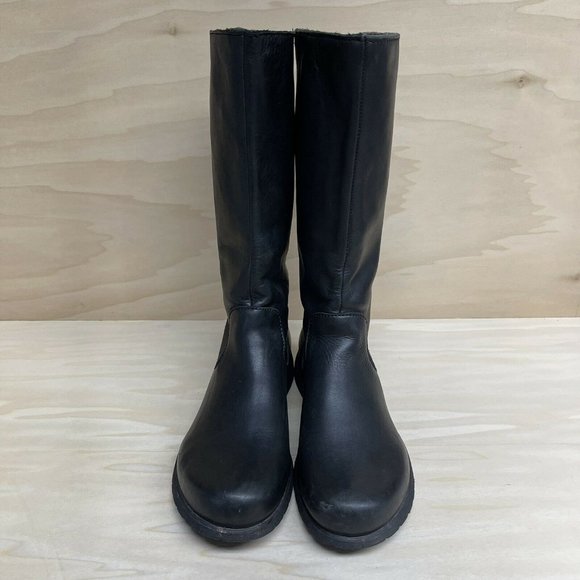 Born Womens Minnola Black Leather Knee High Riding Boots Back Zip Size 8.5 - Picture 2 of 9